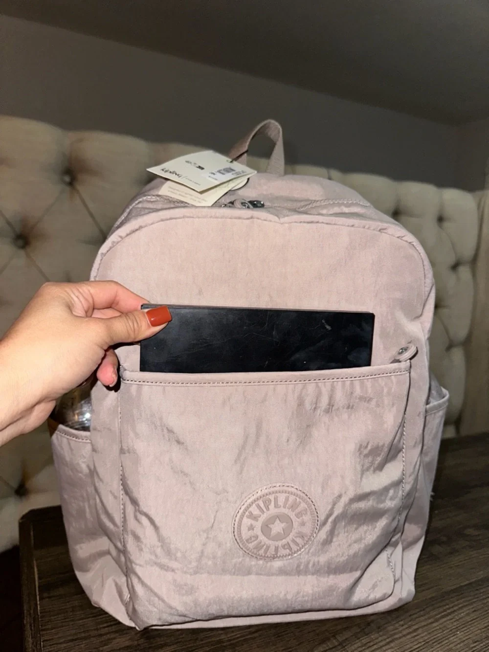 Kipling Light tan Backpack with Front Pocket